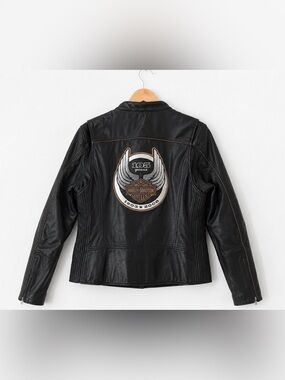 Harley Davidson Women’s 105th Anniversary 2007 Leather Moto Jacket - Size Large